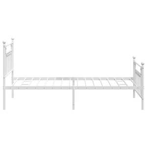 Kovový rám postele s hlavovým a nožním čelem bílý 100 x 200 cm - obrázek 7