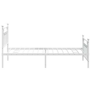 Kovový rám postele s hlavovým a nožním čelem bílý 107 x 203 cm - obrázek 7