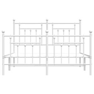 Kovový rám postele s hlavovým a nožním čelem bílý 150 x 200 cm - obrázek 6