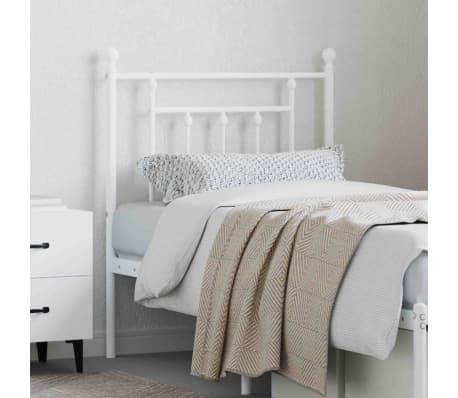 vidaXL Huvudgavel metall vit 75 cm