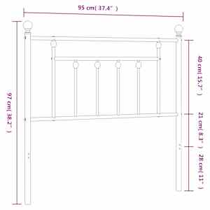 Kovové náhradní čelo postele bílé 90 cm - obrázek 7