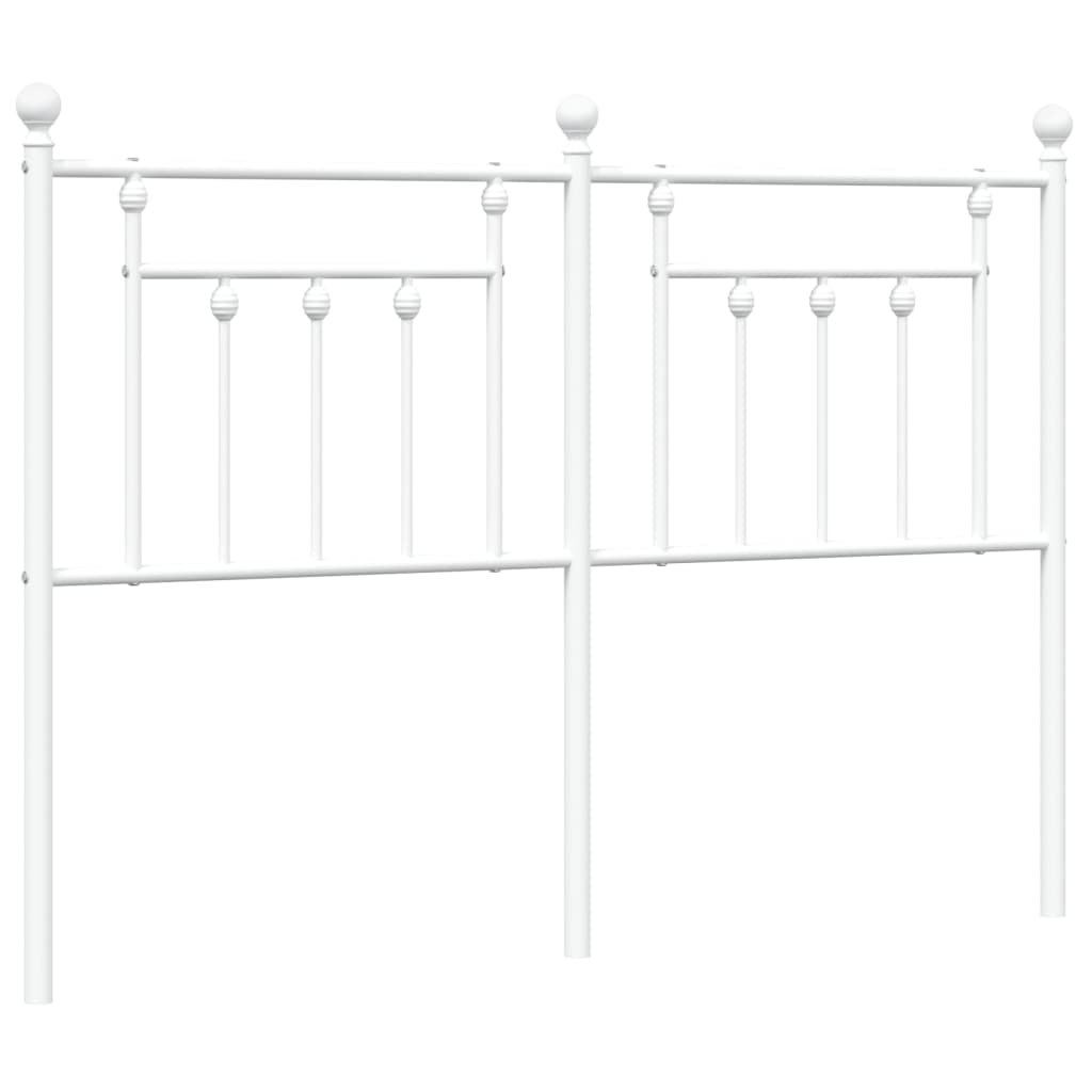 vidaXL Kovové čelo postele, biele 150cm