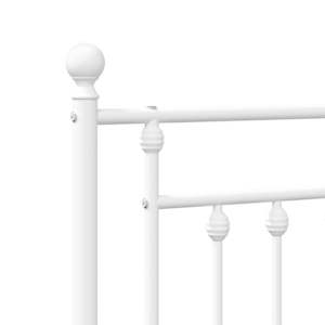 Kovové náhradní čelo postele bílé 200 cm - obrázek 6