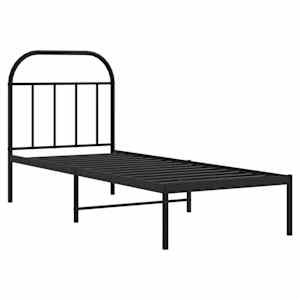 Kovový rám postele s čelem černý 75 x 190 cm - obrázek 3