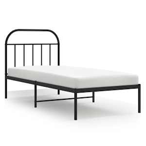 vidaXL metallist voodiraam peatsiga, must, 90 x 190 cm