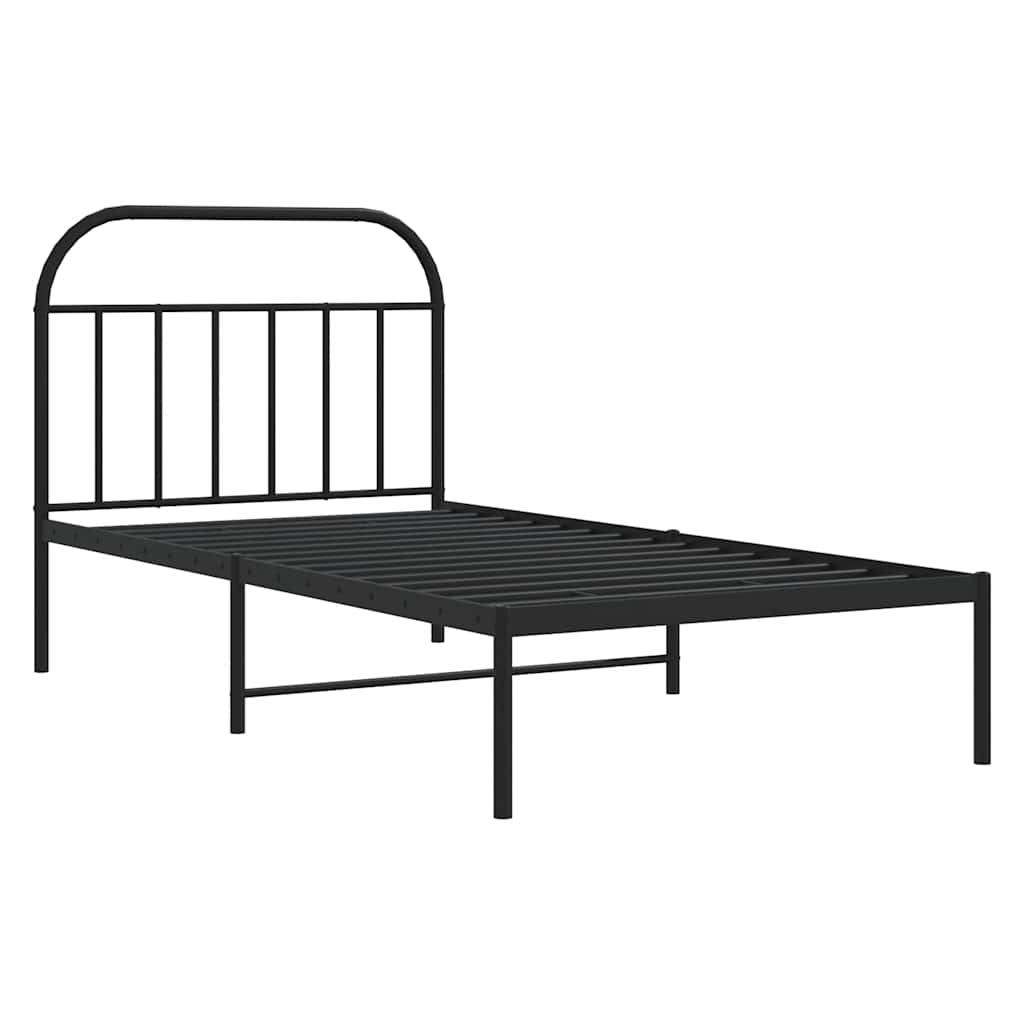 Thumbnail - vidaXL Bettgestell mit Kopfteil Metall Schwarz 100x190 cm