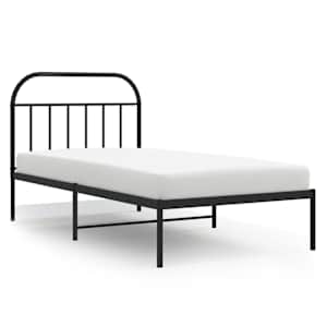 vidaXL metallist voodiraam peatsiga, must, 100x200 cm