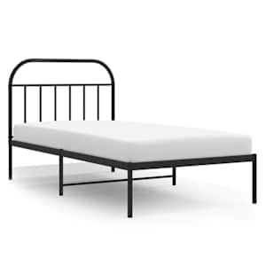 Kovový rám postele s čelem černý 100 x 200 cm - obrázek 2