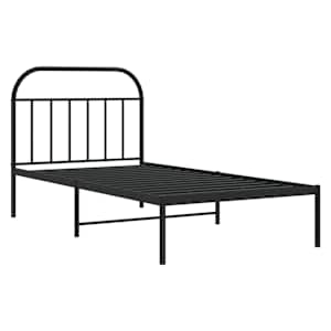 Kovový rám postele s čelem černý 100 x 200 cm - obrázek 3