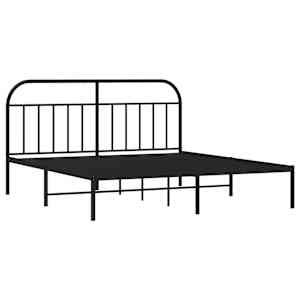 vidaXL Bettgestell mit Kopfteil Metall Schwarz 160x200 cm