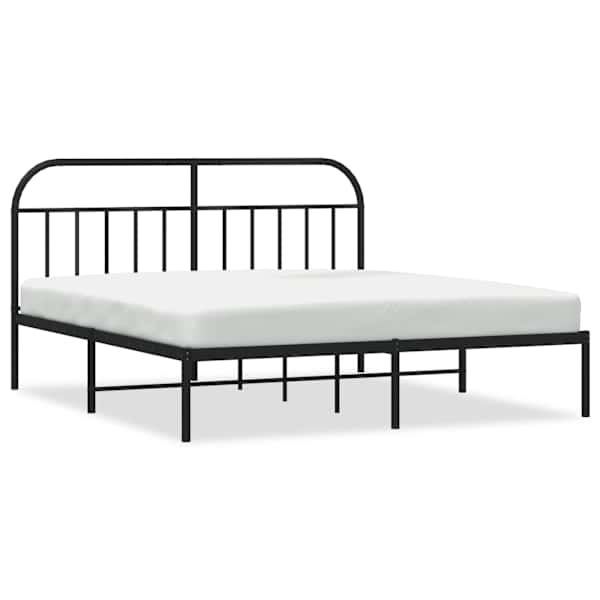 vidaXL metallist voodiraam peatsiga, must, 180 x 200 cm