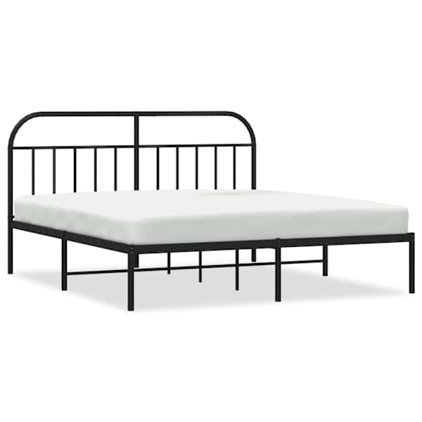 vidaXL metallist voodiraam peatsiga, must, 183x213 cm