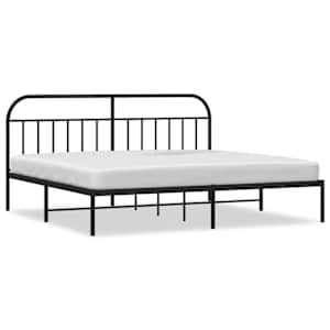 vidaXL metallist voodiraam peatsiga, must, 193x203 cm