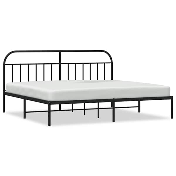 vidaXL metallist voodiraam peatsiga, must, 193x203 cm