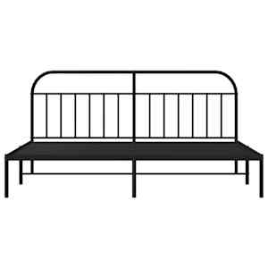 Kovový rám postele s čelem černý 200 x 200 cm - obrázek 6