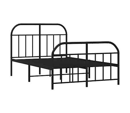 vidaXL Bedframe met hoofd- en voeteneinde metaal zwart 120x200 cm