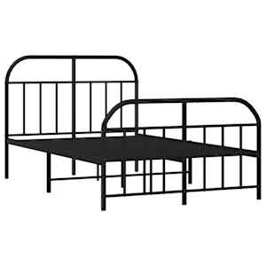 vidaXL Bedframe met hoofd- en voeteneinde metaal zwart 120x200 cm