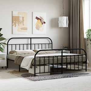 Kovinski posteljni okvir brez vzmetnice s podnožjem 180x200 cm