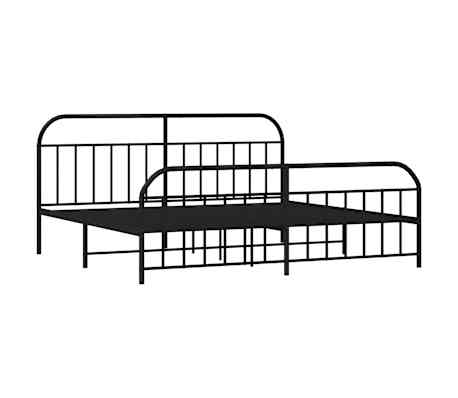 vidaXL Cadre de lit m&eacute;tal sans matelas avec pied de lit noir 200x200cm