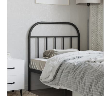 vidaXL metallist voodipeats, must, 90 cm