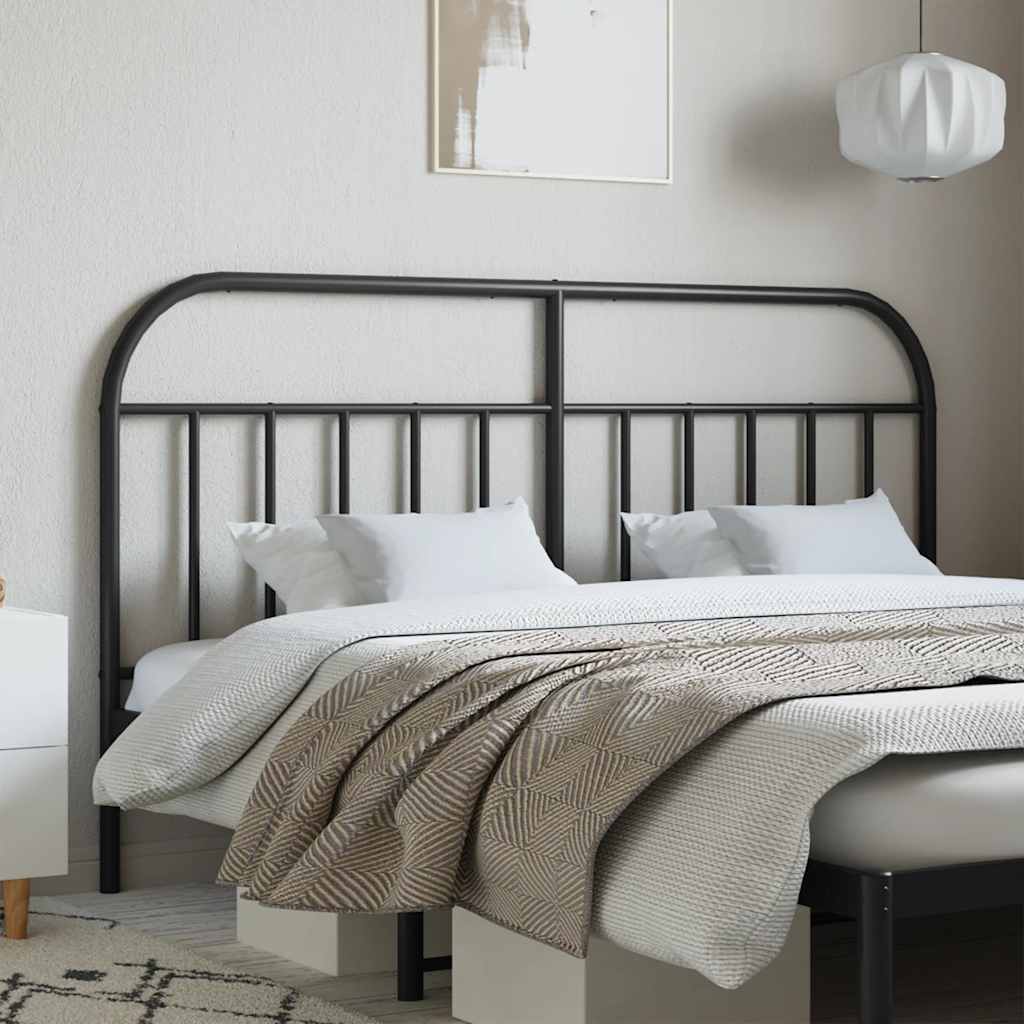vidaXL Tăblie de pat de schimb metalică, negru, 160 cm