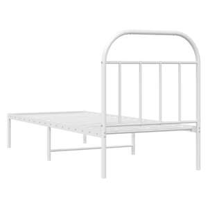 Kovový rám postele bez matrace s čelem bílý 75 x 190 cm - obrázek 8