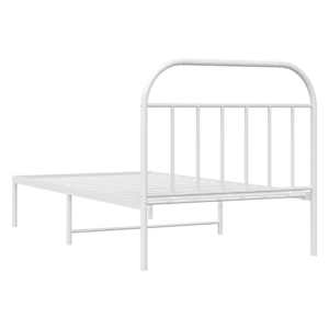 Kovový rám postele s čelem bílý 100 x 200 cm - obrázek 8
