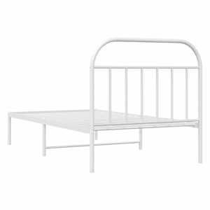 Kovový rám postele s čelem bílý 107 x 203 cm - obrázek 8