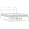vidaXL metallist voodiraam peatsiga, valge, 160x200 cm