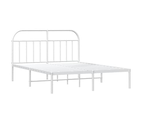 vidaXL Bettgestell mit Kopfteil Metall Wei&szlig; 180x200 cm