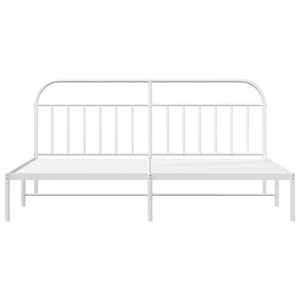 Kovový rám postele s čelem bílý 200 x 200 cm - obrázek 6