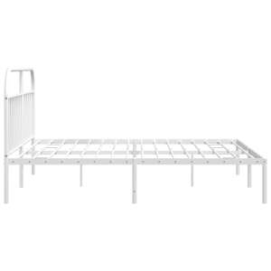 Kovový rám postele s čelem bílý 200 x 200 cm - obrázek 7