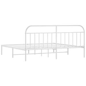 Kovový rám postele s čelem bílý 200 x 200 cm - obrázek 8