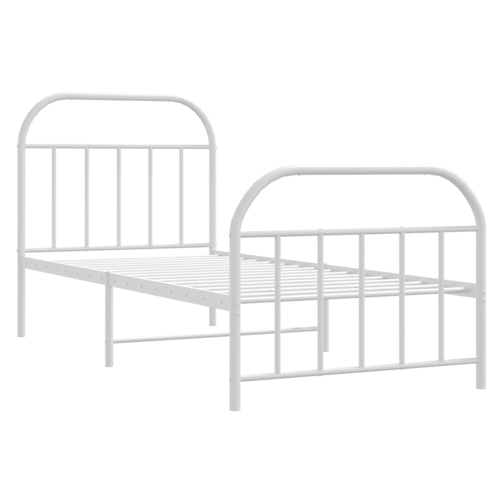 vidaXL fehér fém ágykeret fej- és lábtámlával 80x200 cm