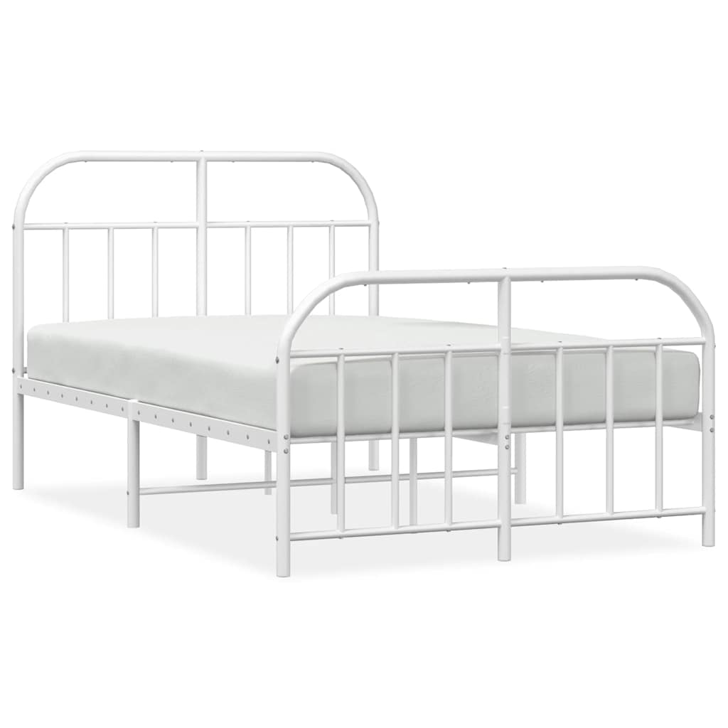 VidaXL Bedframe Met Hoofd- En Voeteneinde Metaal Wit 120x200 Cm