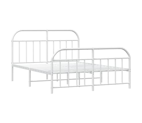 vidaXL Bedframe met hoofd- en voeteneinde metaal wit 160x200 cm