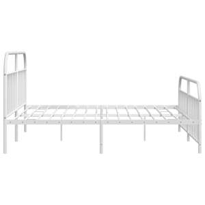 Kovový rám postele s hlavovým a nožním čelem bílý 200 x 200 cm - obrázek 7