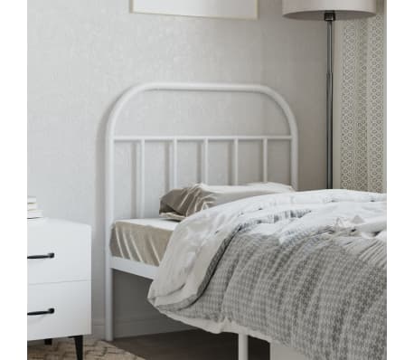 vidaXL Utskiftbar sengegavl i metall hvit 80 cm