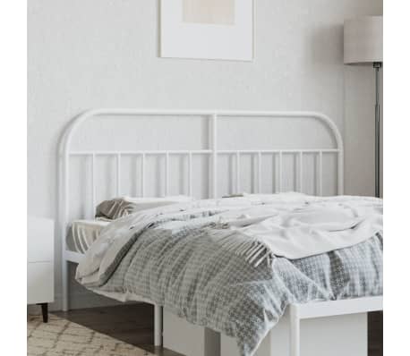 vidaXL Metal Headboard White 160 cm