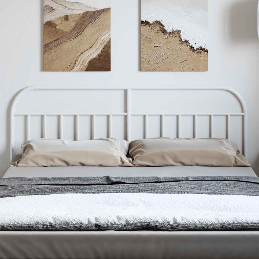 vidaXL Metallinen sängynpääty valkoinen 193 cm