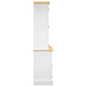 Kredenc Corona bílý 112 x 43 x 196 cm masivní mexická borovice - obrázek 6