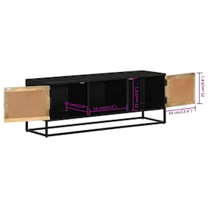 TV skříňka 110 x 30 x 40 cm masivní mangovníkové dřevo a železo - obrázek 11