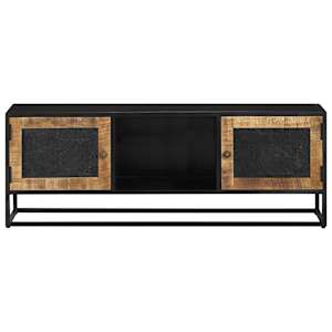 TV skříňka 110 x 30 x 40 cm masivní mangovníkové dřevo a železo - obrázek 3