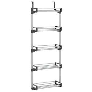 vidaXL 5 riiuliga organiseerija uksele, 52 x 20 x 135 cm, alumiinium