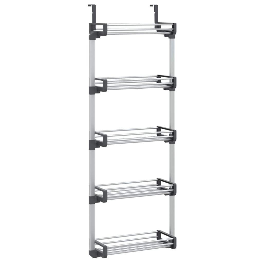 VidaXL Organisateur De Porte Avec 5 étagères 52x20x135 Cm Aluminium