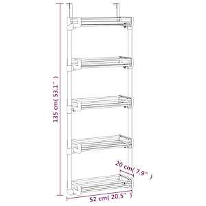 Dveřní organizér s 5 policemi 52 x 20 x 135 cm hliník - obrázek 6