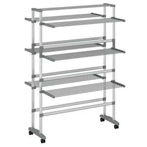 vidaXL ratastega pesukuivatusrest, 89 x 64 x 129 cm, alumiinium