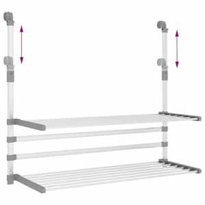 Sušák na prádlo na balkon 89 x 25 x (60–95) cm hliník - obrázek 7