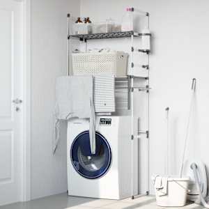 Polica za pralni stroj 77x52x192 cm aluminij
