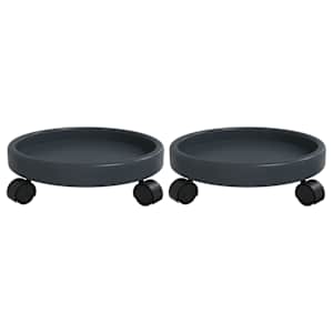 vidaXL ratastel taimek&auml;rud 2 tk, hall, l&auml;bim&otilde;&otilde;t 34 cm, 35 kg